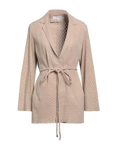 Bully Woman Jacket Beige Size 4 Leather