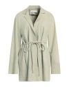 Bully Woman Overcoat & Trench Coat Light Green Size 12 Lambskin