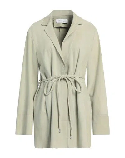 Bully Woman Overcoat & Trench Coat Light Green Size 12 Lambskin