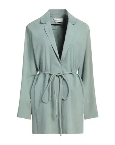 Bully Woman Overcoat & Trench Coat Sage Green Size 10 Lambskin
