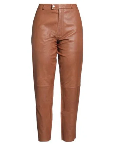 Bully Woman Pants Tan Size 10 Lambskin