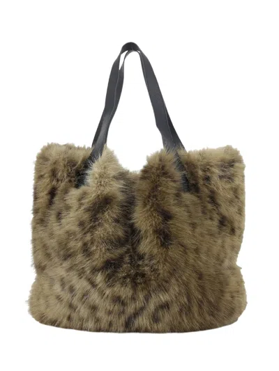 Bully Woman Fake Fur Bag In Beige