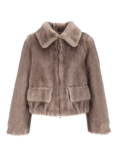 Bully Woman Fake Fur Jacket In Brown