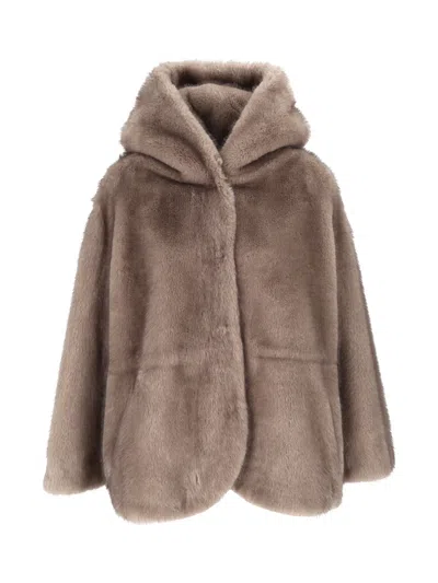 Bully Woman Fake Fur Jacket In Brown