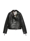 Bully Zip Lambskin Jacket In Black