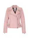Bully Zip Suede Jacket In Pink