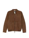 Bully Zip-up Suede Jacket In Brown