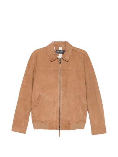 Bully Zip-up Suede Jacket In Neutral