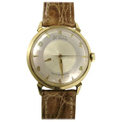 Pre-owned Bulova 14 Karat Yellow Gold Mystery Self Winding Men's Wristwatch, 1958