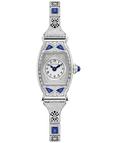 Bulova 150th Anniversary Women's Art Deco Miss America Stainless Steel Expansion Bracelet Watch 18mm In Silver-tone