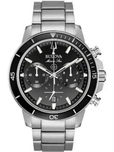 Pre-owned Bulova 96b272 Marine Star Chronograph Mens Watch 45mm 20atm