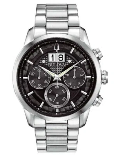 Pre-owned Bulova 96b319 Sutton Classic Chronograph Mens Watch 44mm 3atm