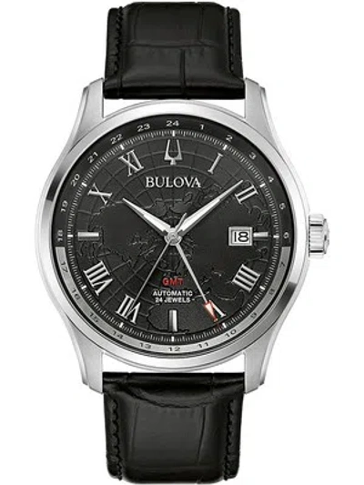 Pre-owned Bulova 96b387 Wilton Gmt Automatic 43mm 3atm