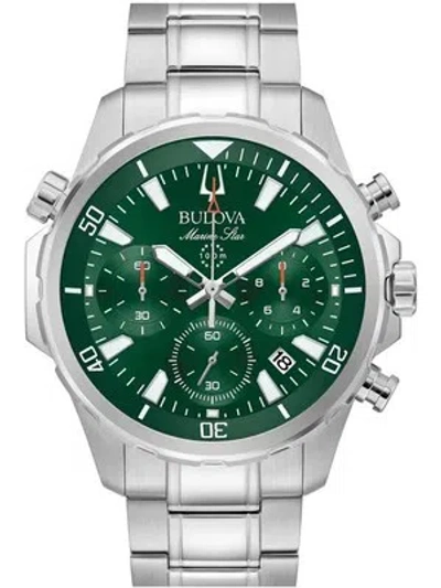 Pre-owned Bulova 96b396 Marine Star Mens Watch Chronograph 47mm 10atm