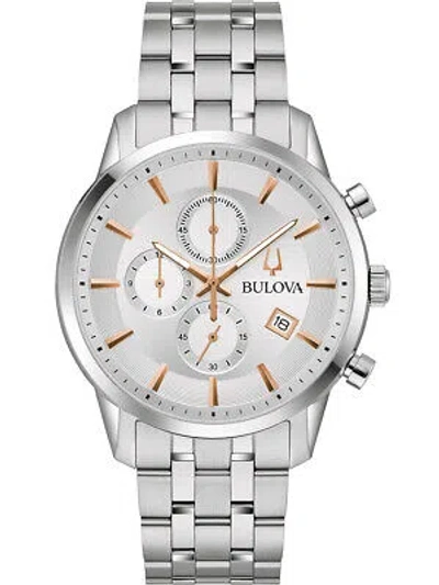 Pre-owned Bulova 96b411 Sutton Chronograph Mens Watch 41mm 3atm