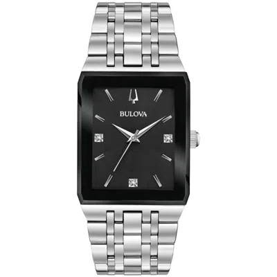 Pre-owned Bulova 96d145 Mens Quadra Silver Watch
