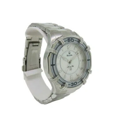 Pre-owned Bulova 96l145 Women's Marine Star Mother Of Pearl Round Analog Watch