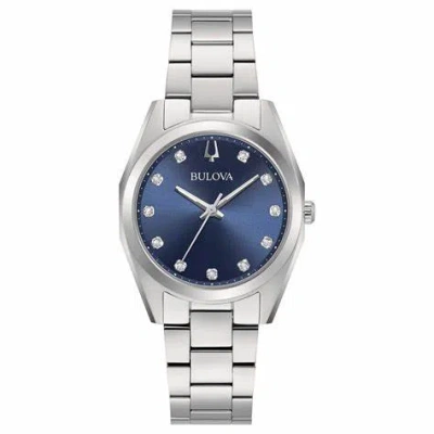 Bulova Women's Surveyor Diamond Accent Stainless Steel Bracelet Watch 31mm In Silver-tone
