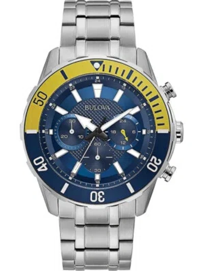 Pre-owned Bulova 98a245 Sport Chronograph Mens Watch 44mm 10atm