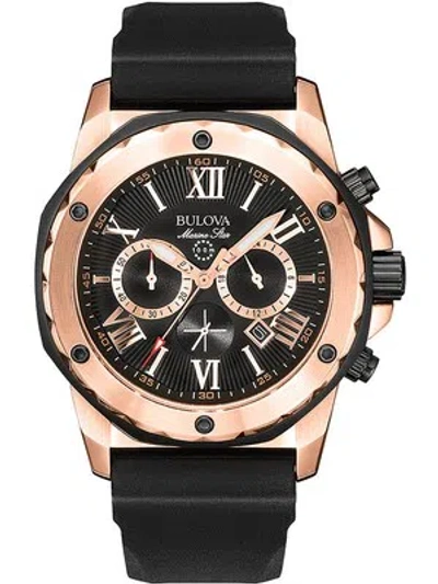 Pre-owned Bulova 98b104 Marine Star Chronograph Mens Watch 44mm 10atm