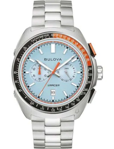 Pre-owned Bulova 98b432 Quartz Racer Chronograph Sapphire Stainless Steel Watch