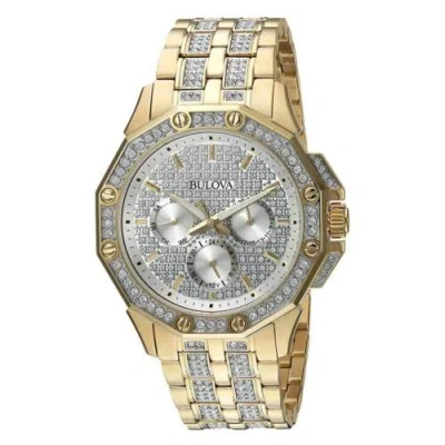 Pre-owned Bulova 98c126 Men's Silver Dial Yellow Gold Steel Crystal Watch