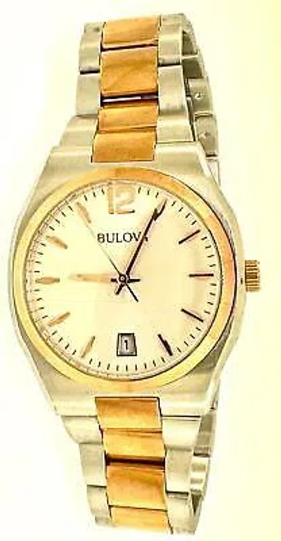 Pre-owned Bulova 98m120 Women's Analog Round Two-tone Date Quartz Watch