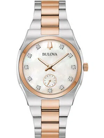 Pre-owned Bulova 98p221 Surveyor Ladies Watch 34mm 3atm