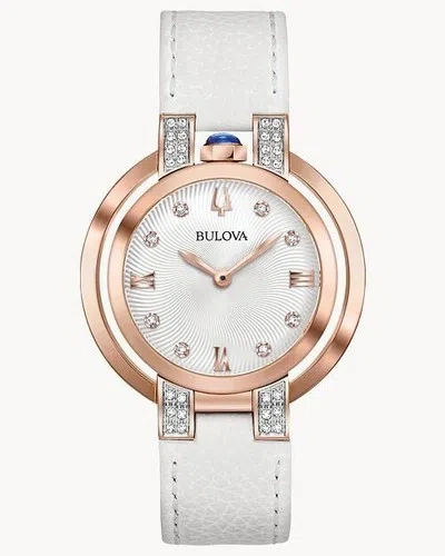 Pre-owned Bulova 98r243 Rubaiyat Quartz Diamond Ladies Watch