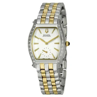 Pre-owned Bulova Accutron 65r102 Saleya 24 Diamonds Two Tone Watch $ 995 Great Gift