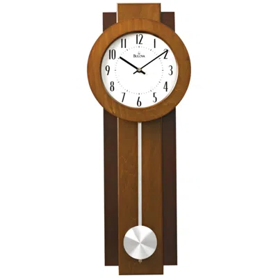 Bulova Advent Walnut Wood Stain 23 1/2"h Pendulum Wall Clock In Brown