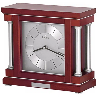 Bulova Ambiance 10 1/4" Wide Dark Wine  Mantel Clock