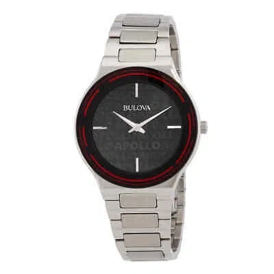 Pre-owned Bulova Apollo Quartz Black Dial Men's Watch 96a296