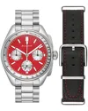 Bulova Archive Lunar Pilot Chronograph, 43.5mm In Red/silver