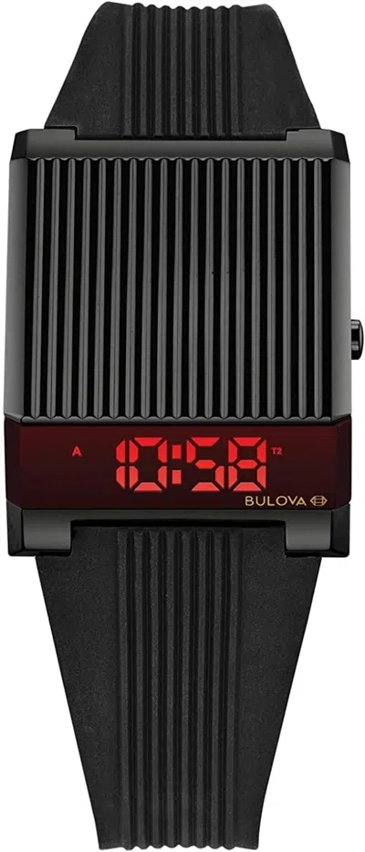 Pre-owned Bulova Archive Series Computron 98c135 Led Digital Watch Black Mens Watch