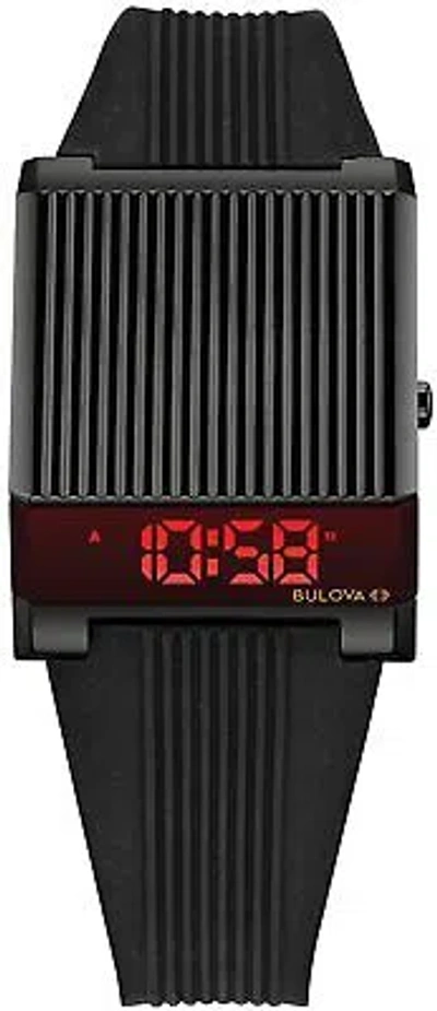 Pre-owned Bulova Archive Series Computron 98c135 Led Watch Black Mens Watch With Box