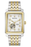 Bulova Men's Automatic Classic Sutton Two-tone Stainless Steel Bracelet Watch 33mm In Gray