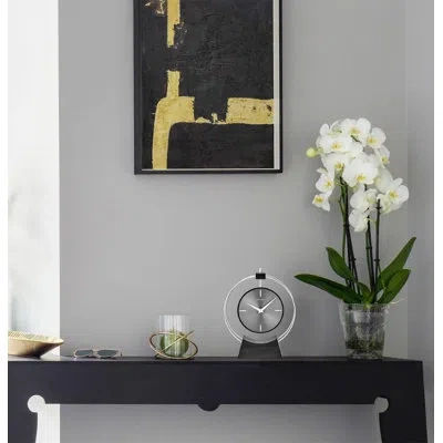 Bulova B1723 Aire Modern Tabletop Mantel Clock In Black