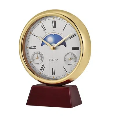 Bulova B1725 Pinnacle Tempature Tabletop Mantel Clock In Gold