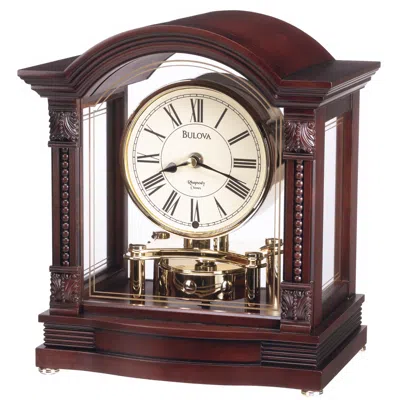 Bulova Bardwell Chime Pendulum Clock In Brown