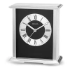 Bulova Baron Table Clock In Silver;black