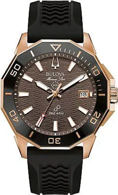Pre-owned Bulova Black Mens Analogue Watch Marine Star 98b421
