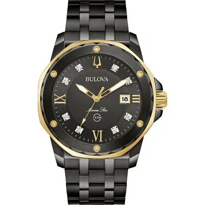 Pre-owned Bulova Black Mens Analogue Watch Marine Star 98d176