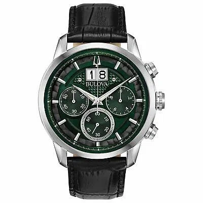 Pre-owned Bulova Black Mens Chronograph Watch Sutton 96b310