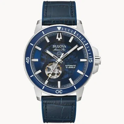 Pre-owned Bulova Blue Mens Analogue Watch Marine Star 96a291