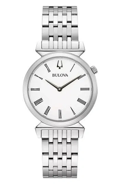 Bulova Bracelet Strap Watch, 30mm In Metallic