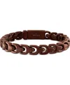 Bulova Brown-tone Stainless Steel Link Bracelet In Brown