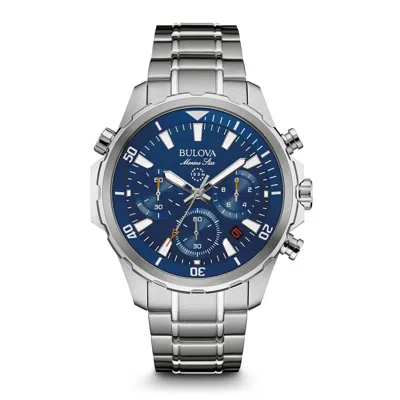 Pre-owned Bulova Buloca Marine Star Wristwatch For Men 43mm Case Stainless Steel, Stainless Steel