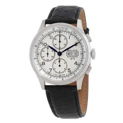 Pre-owned Bulova Chronograph Automatic Silver Dial Men's Watch 96c145