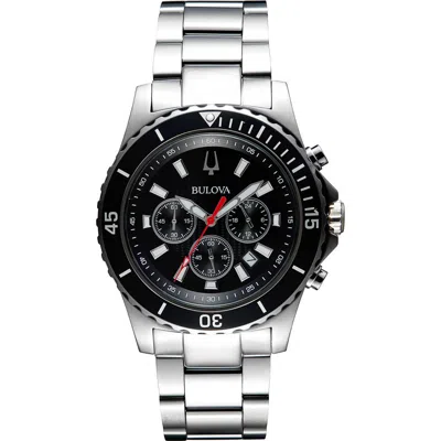 Bulova Chronograph Quartz Bracelet Watch, 44mm In Black